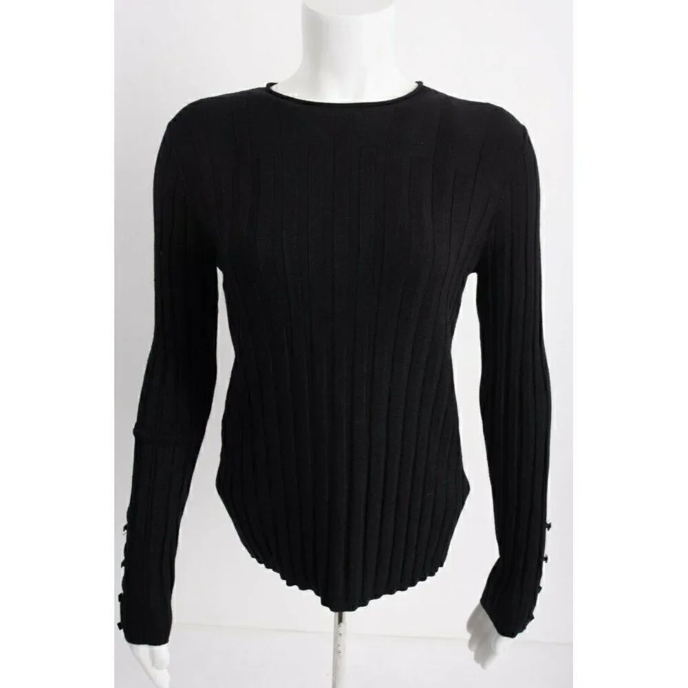 TopShop Womens Ribbed Sweater US 12 EU 44 Black